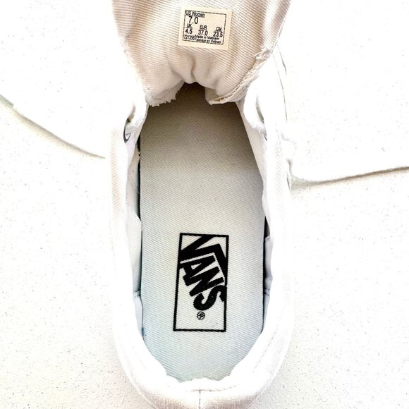 Vans Off The Wall White on White Checkerboard Skate Tennis Shoe Sneakers Size 7 - Picture 6 of 8